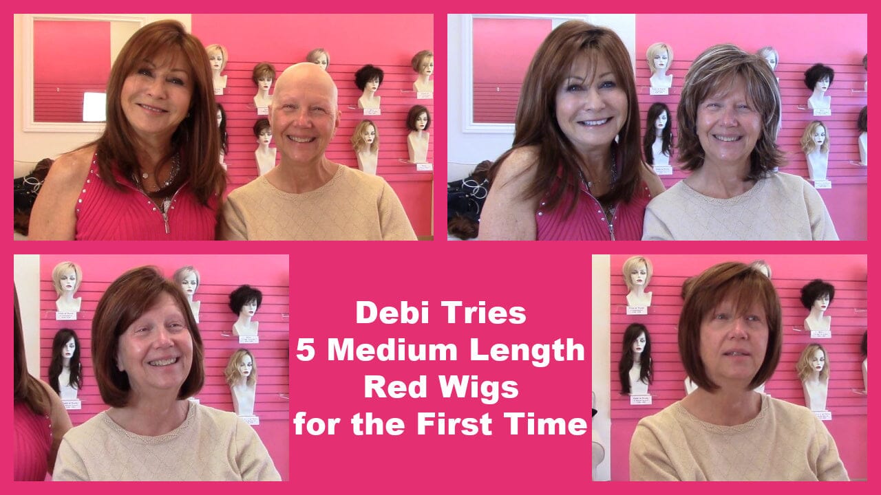 Debi Tries 5 Medium Length Red Wigs