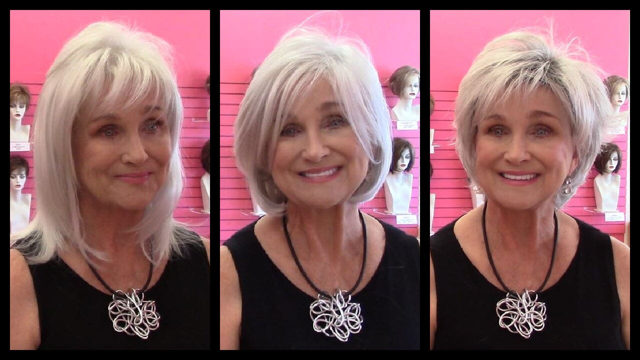 White and Rooted Grey Wigs on Shar