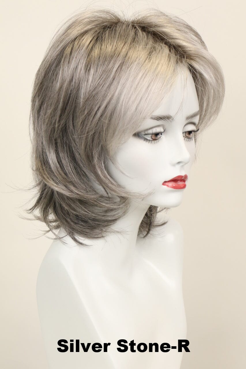Katie w/ Roots (medium wig) Medium Wig Godiva's Secret Wigs Silver Stone-R 