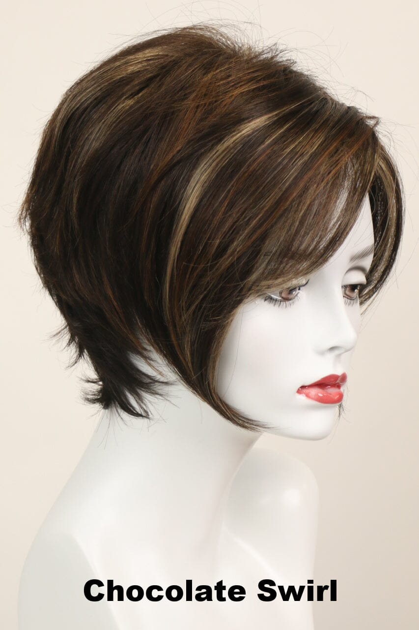 Kelly (short wig) Short Wig Godiva's Secret Wigs Chocolate Swirl 