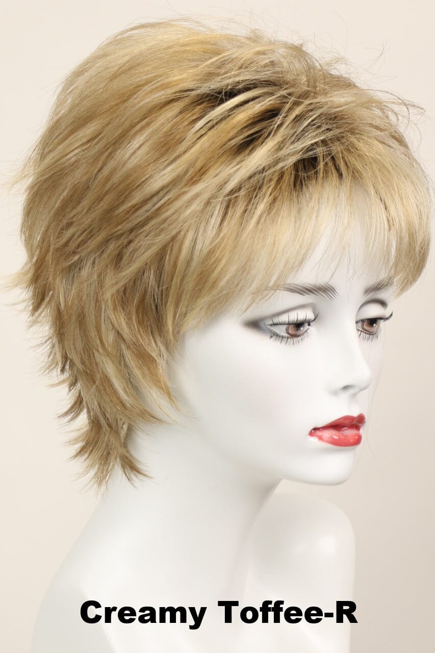 Lisa w/ Roots (medium wig) Medium Wig Godiva's Secret Wigs Creamy Toffee-R 