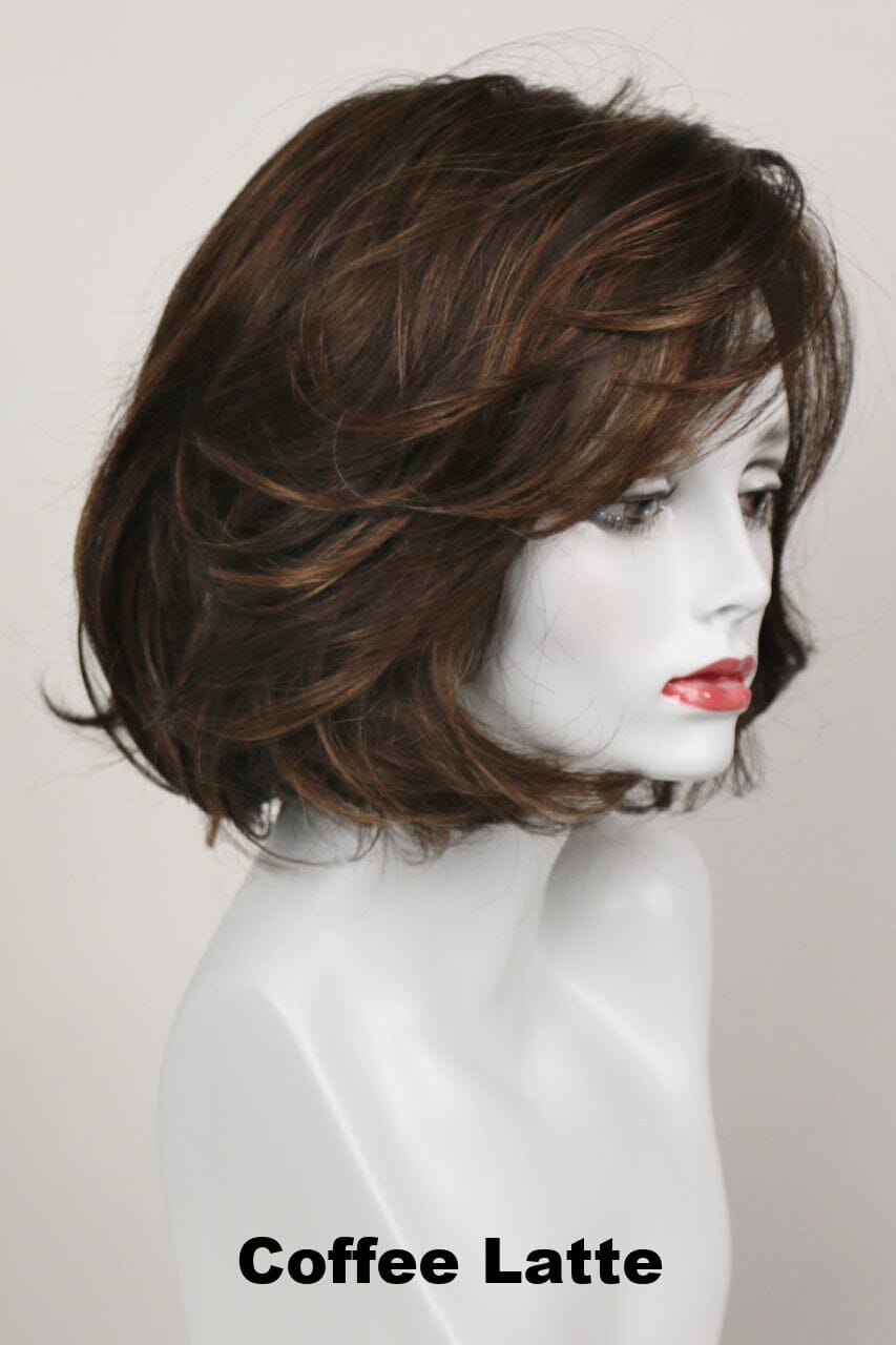 Monroe (medium wig) Medium Wig Godiva's Secret Wigs Coffee Latte 