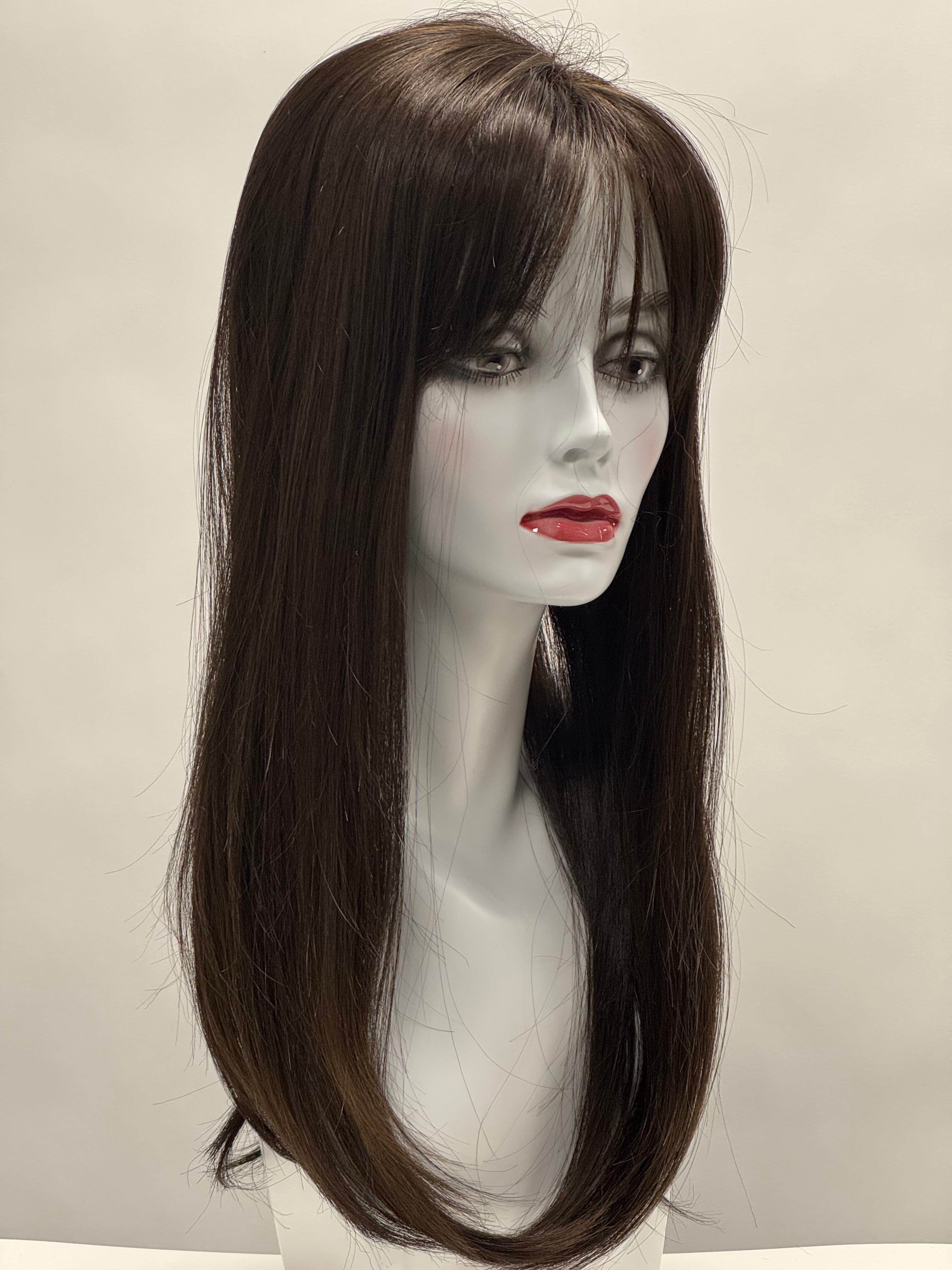 22" Top with Bangs- Dark Chocolate (FINAL SALE) Sale Item Godiva's Secret Wigs 