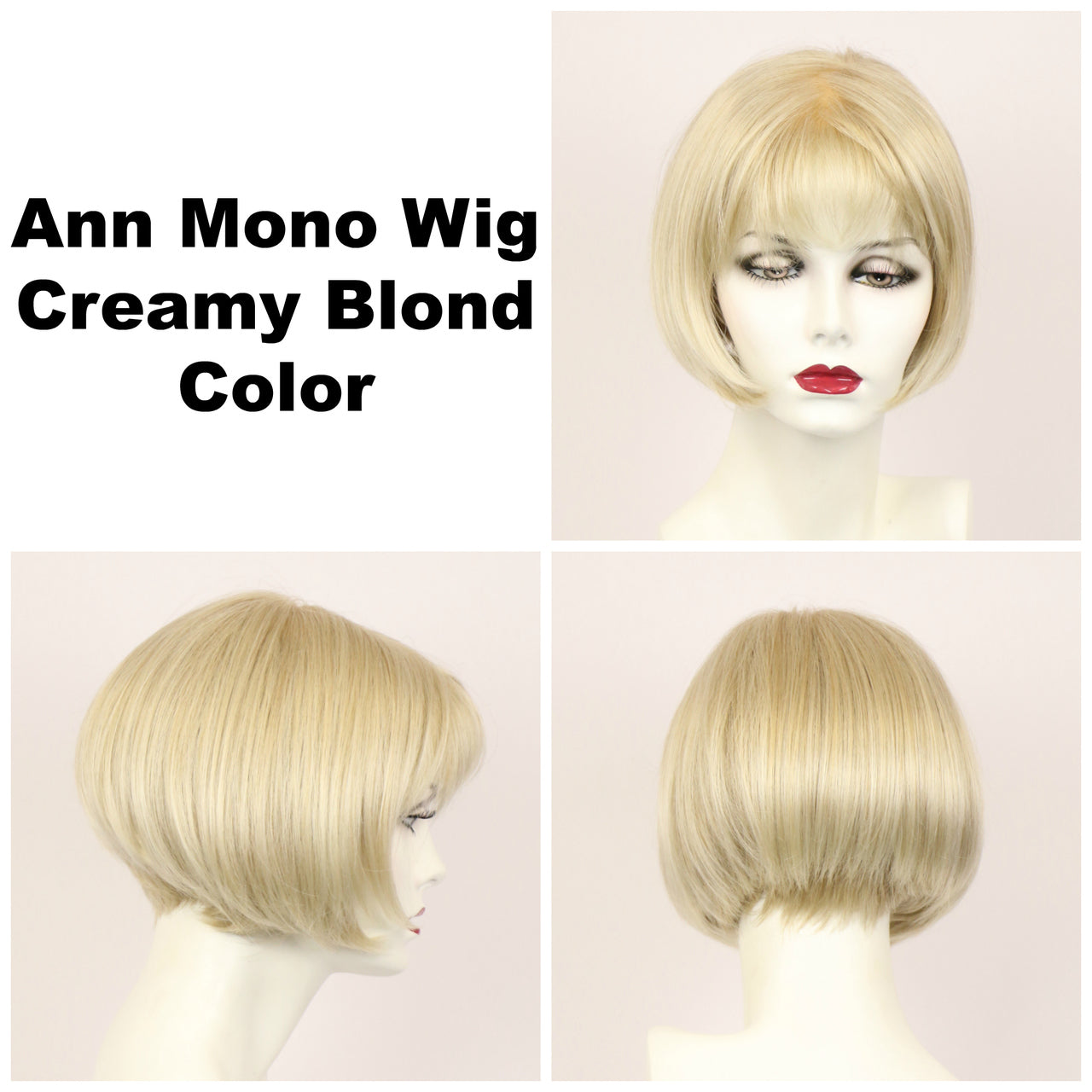 Creamy Blond / Ann Monofilament / Medium Wig