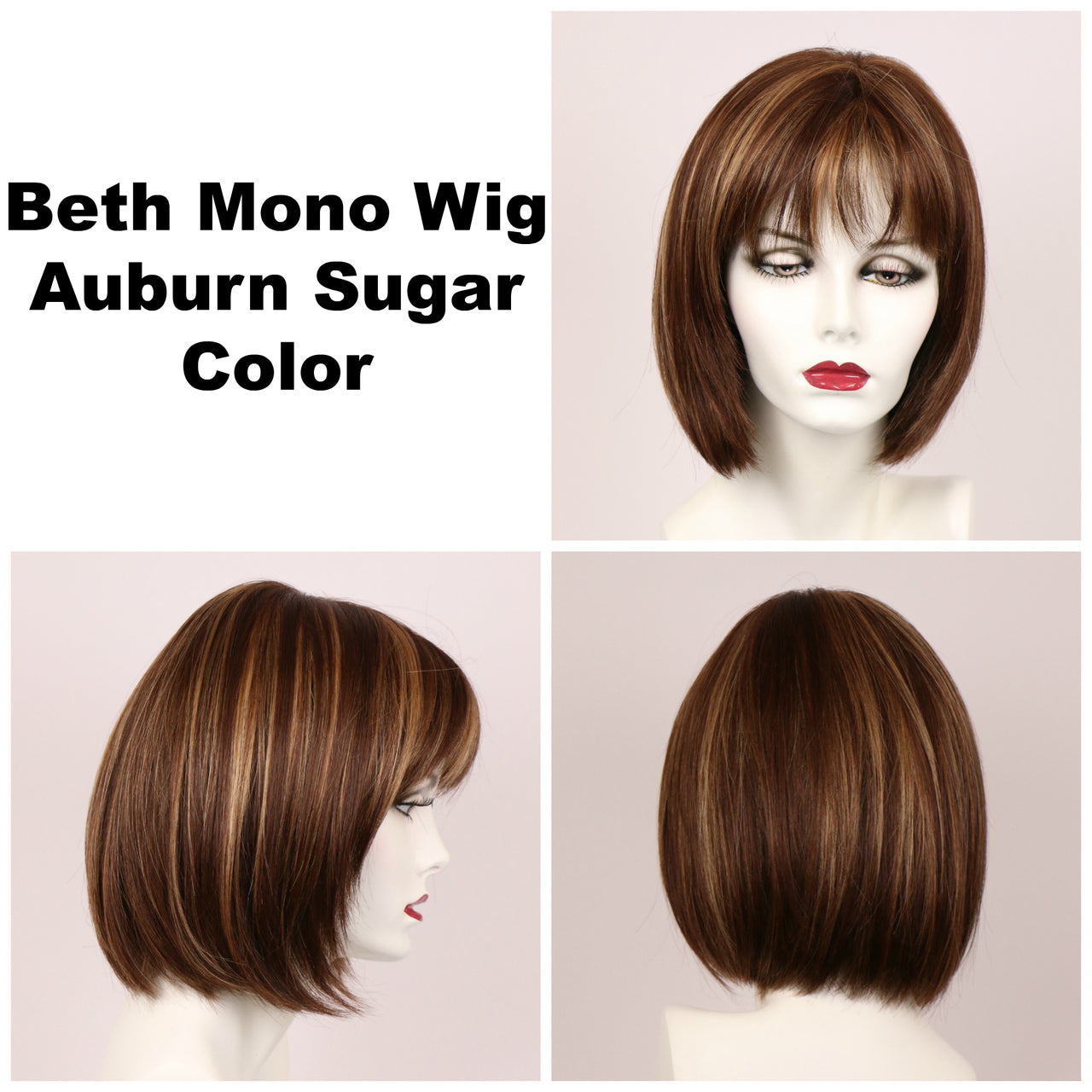 Auburn Sugar / Beth Monofilament / Medium Wig