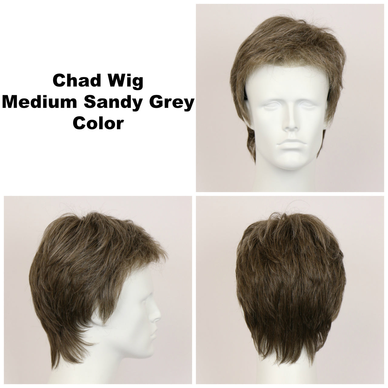 Medium Sandy Grey / Chad / Men's Wig