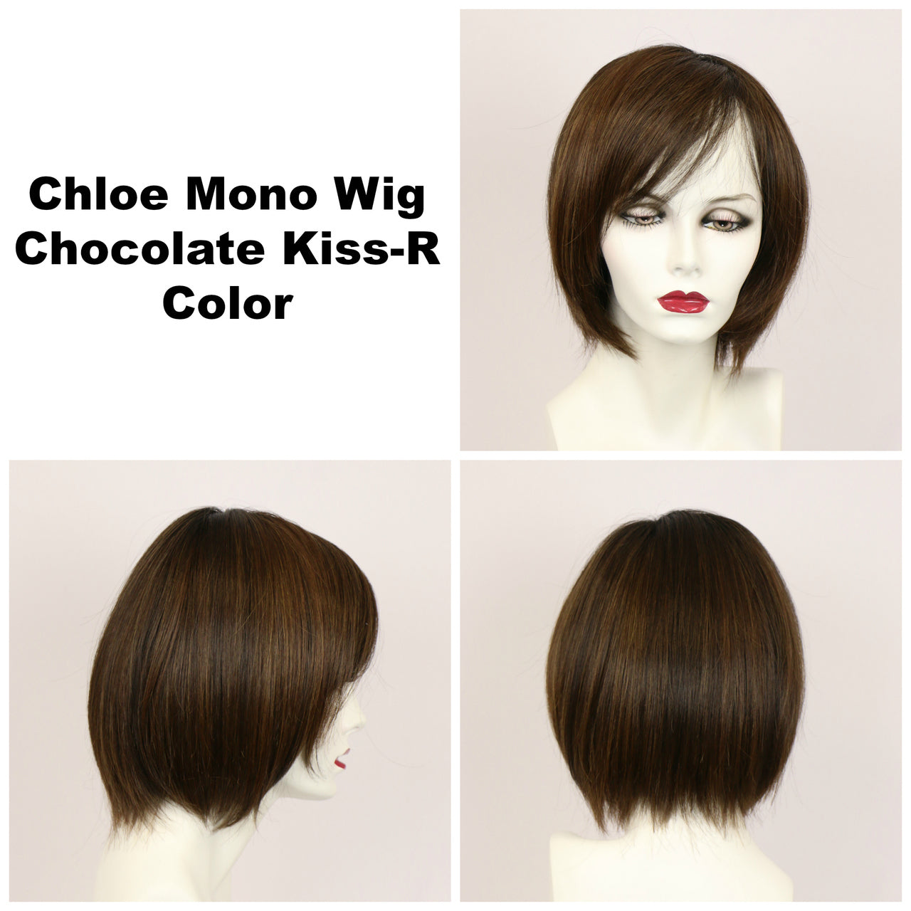 Chocolate Kiss-R / Chloe Monofilament w/ Roots / Medium Wig
