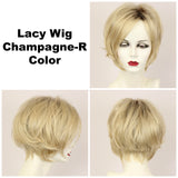 Champagne-R / Lacy w/ Roots / Medium Wig