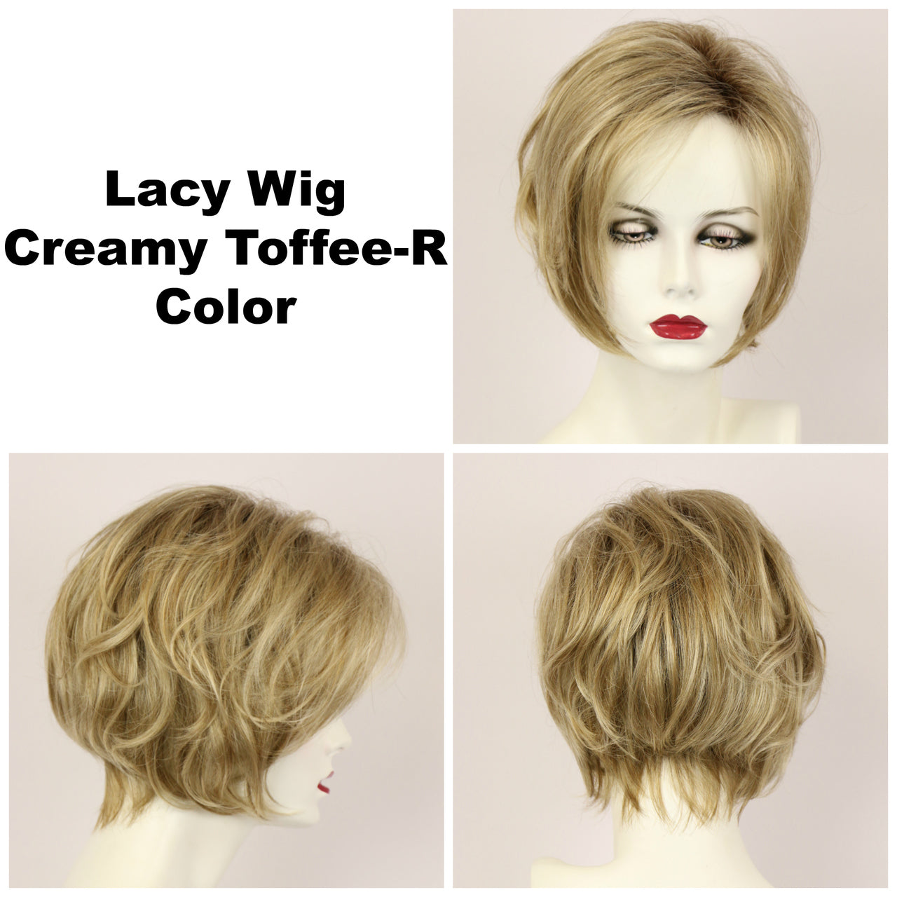 Creamy Toffee-R / Lacy w/ Roots / Medium Wig