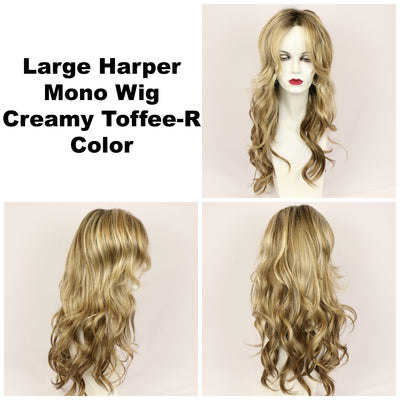 Creamy Toffee-R / Large Harper Monofilament w/ Roots / Long Wig