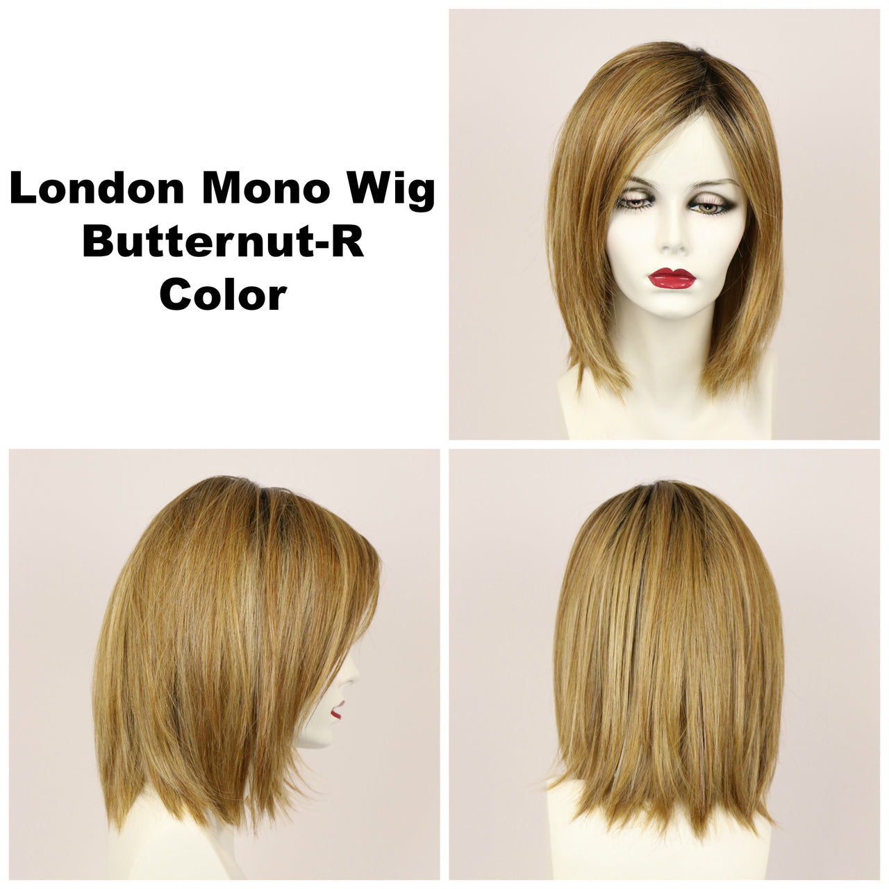 Butternut-R / London Monofilament w/ Roots / Medium Wig