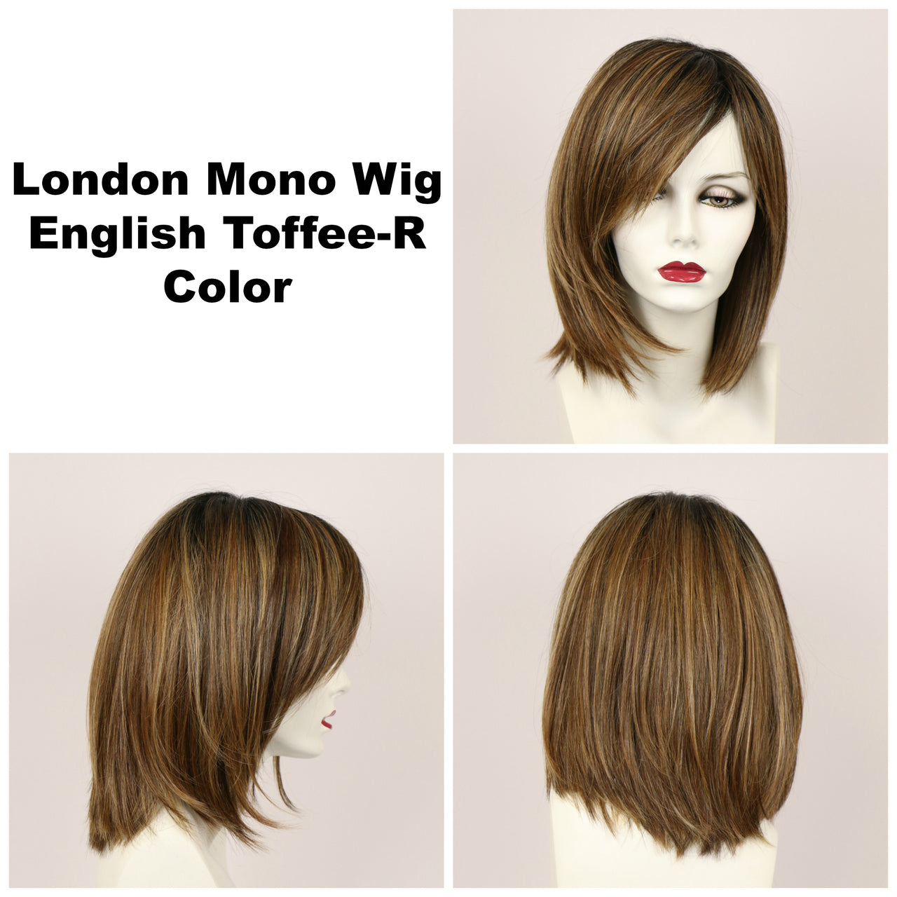 English Toffee-R / London Monofilament w/ Roots / Medium Wig