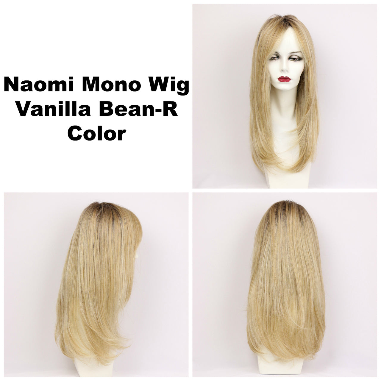 Vanilla Bean-R / Naomi Monofilament w/ Roots / Long Wig