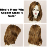 Copper Glaze-R / Nicole Monofilament w/ Roots / Medium Wig