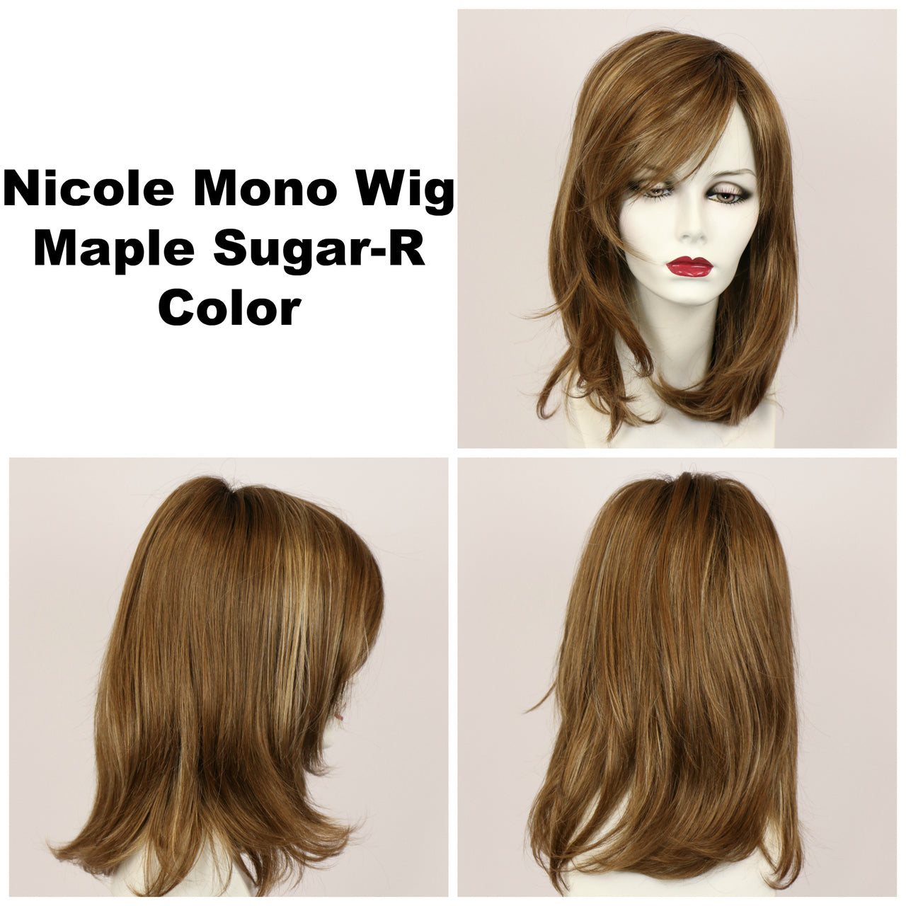 Maple Sugar-R / Nicole Monofilament w/ Roots / Medium Wig