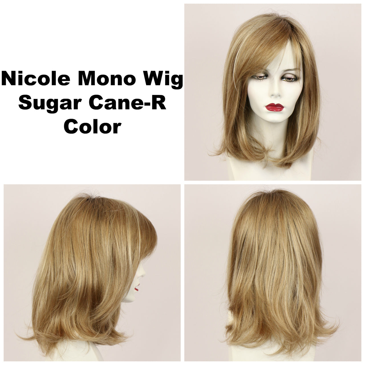Sugar Cane-R / Nicole Monofilament w/ Roots / Medium Wig