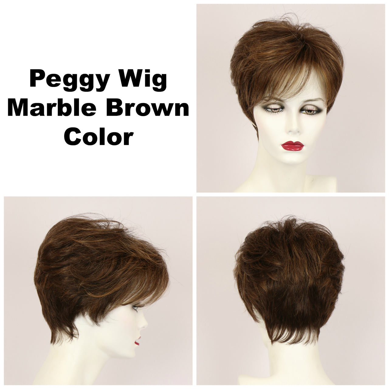 Marble Brown / Peggy / Short Wig