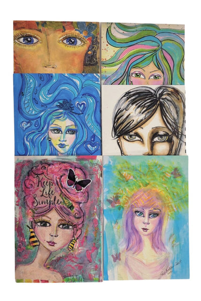 Ro's Art Note Cards (6 pack) Godiva's Secret Wigs 
