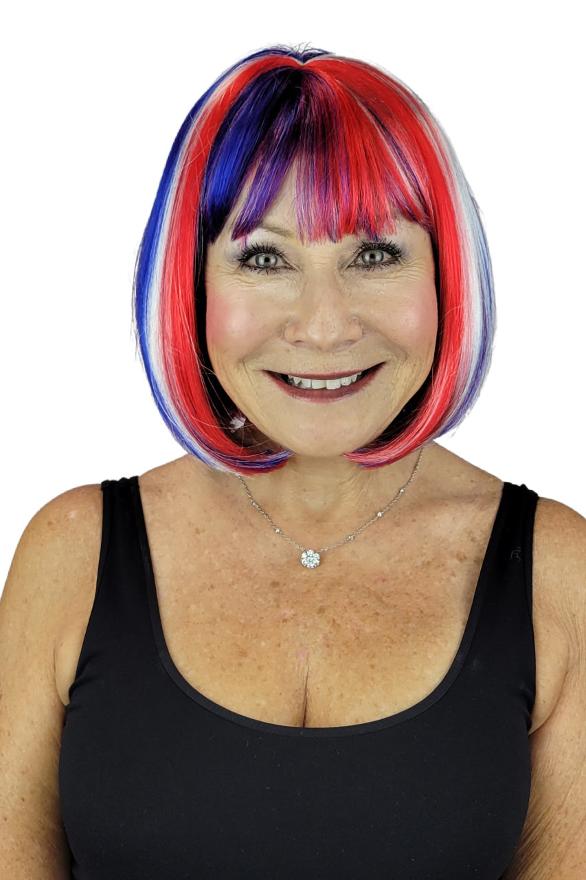 Uma (costume wig) Costume Wig 3 Red/White/Blue 