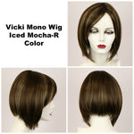 Iced Mocha-R / Vicki Monofilament w/ Roots / Medium Wig