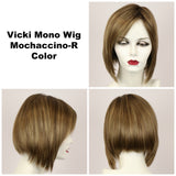 Mochaccino-R / Vicki Monofilament w/ Roots / Medium Wig