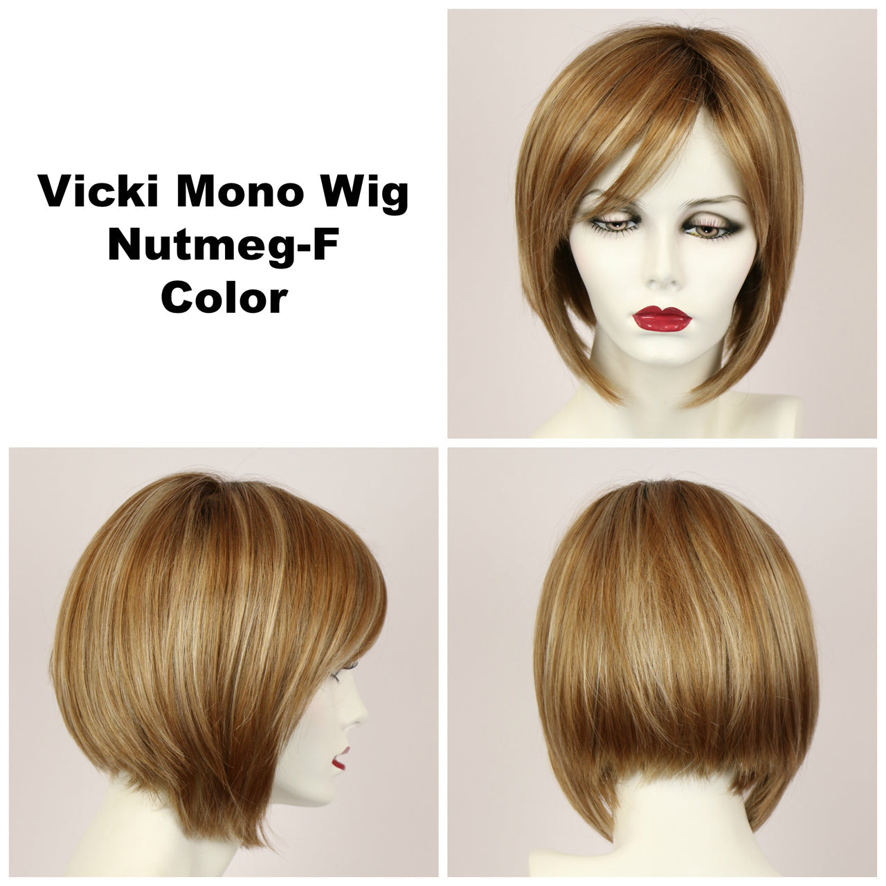 Nutmeg-F / Vicki Monofilament w/ Roots / Medium Wig